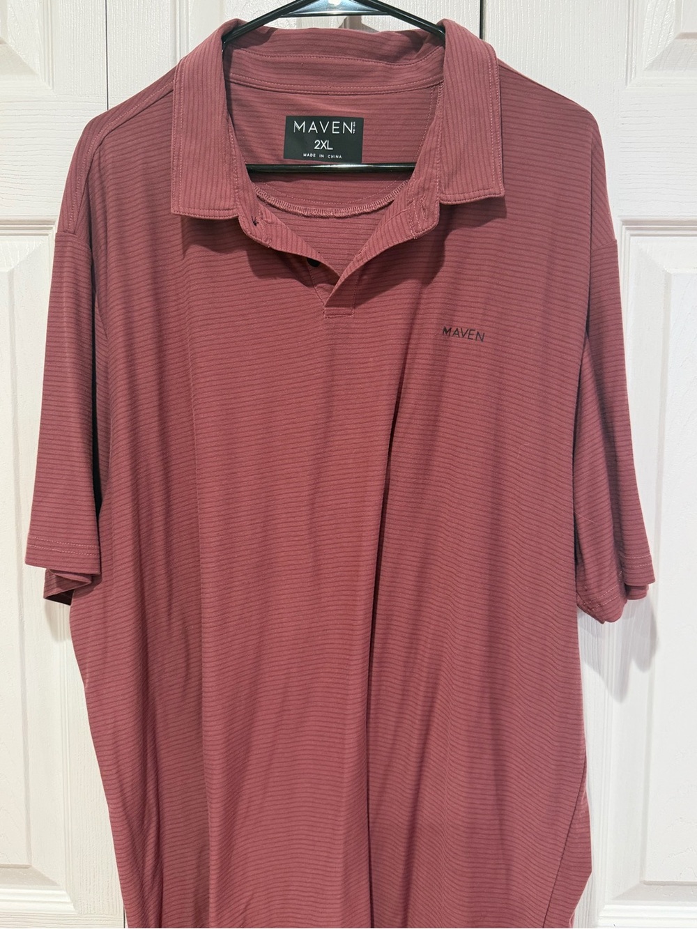 Maven Men's Short-Sleeve Polo in Mauve Rose